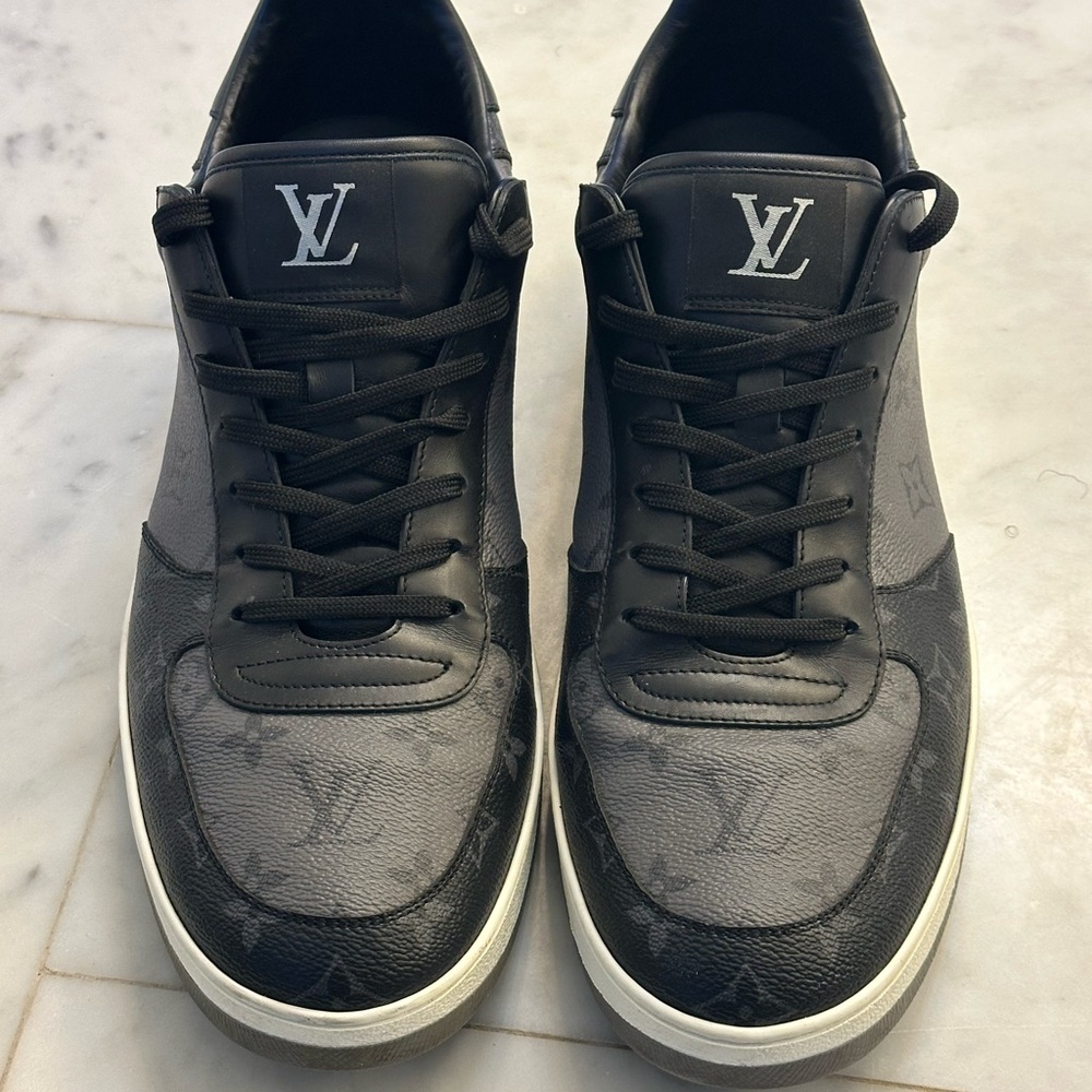 Louis Vuitton Men's Black and Gray Sneakers